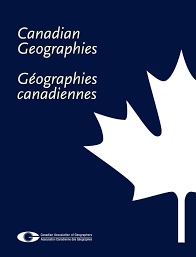 Canadian Geographies/Géographies canadiennes cover